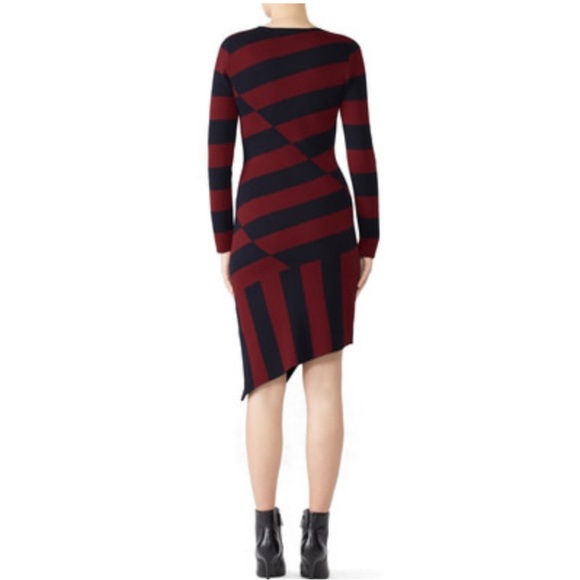 Slate & Willow Sweater asymmetrical hem stripe dress - Picture 3 of 10